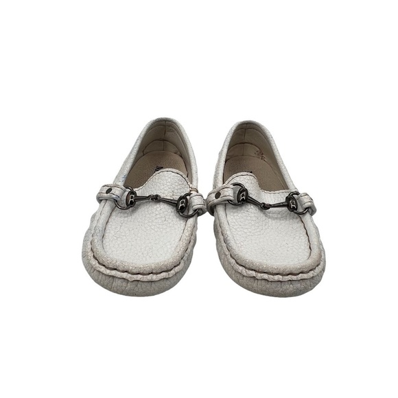 Minibella White Slip-On Horse Bit Loafers Size 24 Toddler Girl's - Picture 3 of 9